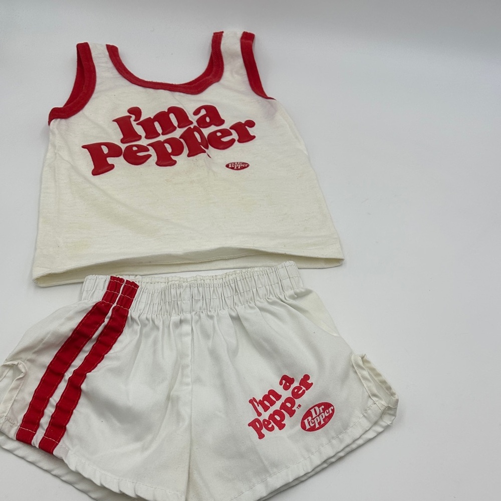 Vintage Dr Pepper Set - Red and White